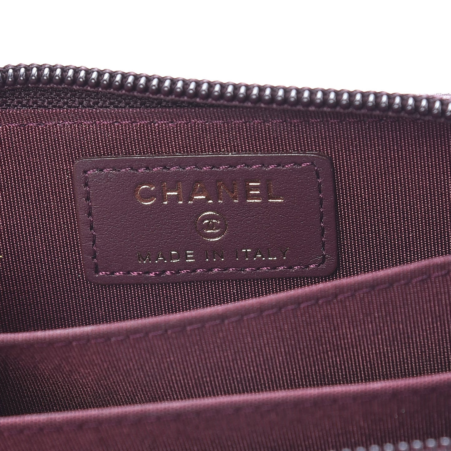 Caviar Quilted Boy Zip Around Coin Purse Wallet Dark Purple