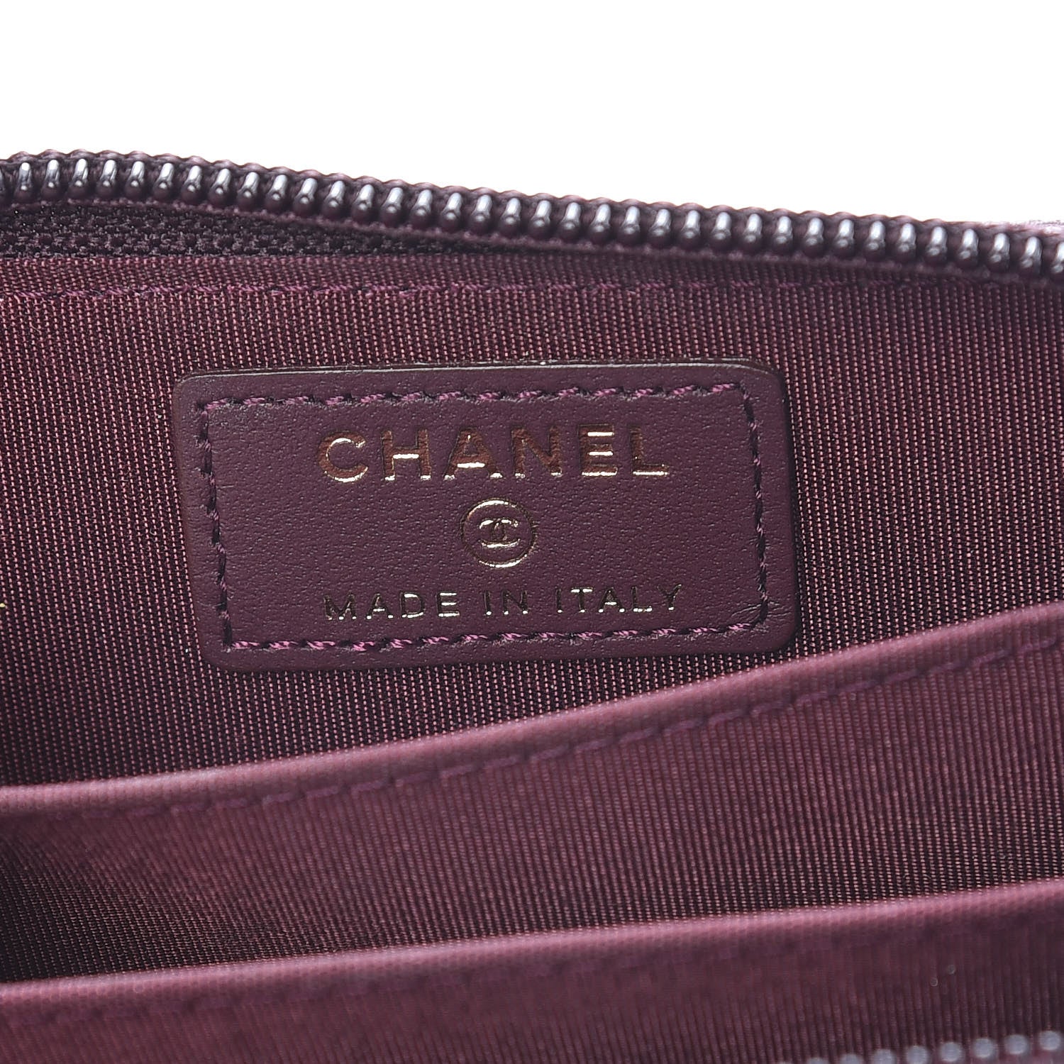 Chanel Caviar Quilted Boy Zip Around Coin Purse Wallet Dark Purple 6 of 8