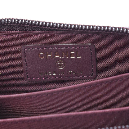 Chanel Caviar Quilted Boy Zip Around Coin Purse Wallet Dark Purple 6 of 8