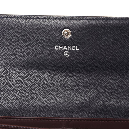 Chanel Grained Calfskin Stitched Quilted CC Long Wallet Navy 5 of 11