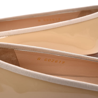 Chanel Patent CC Cap Toe Ballerina Flats 35.5 Beige 8 of 9