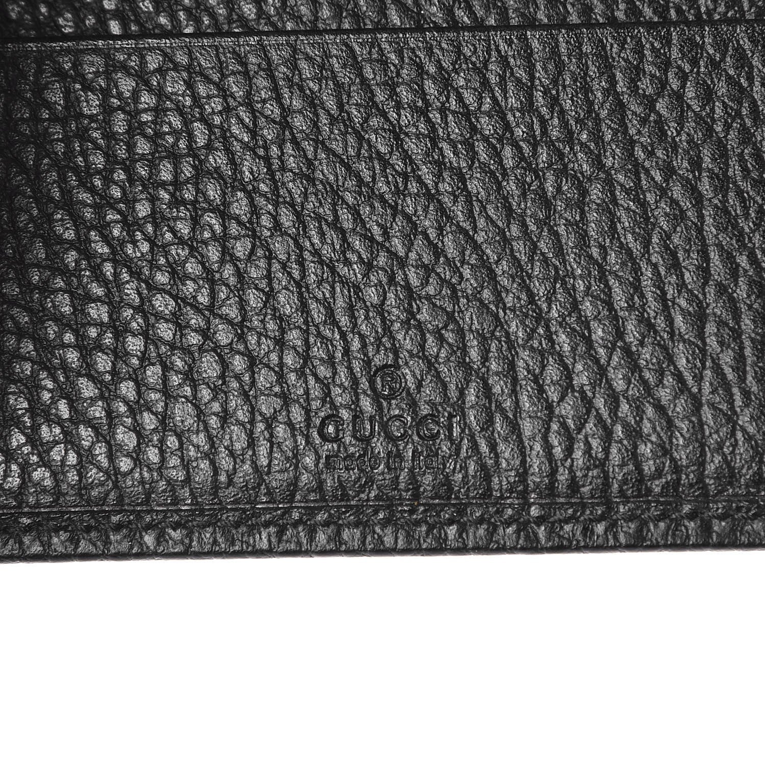 Gucci Pebbled Calfskin GG Marmont Card Case Black 6 of 8