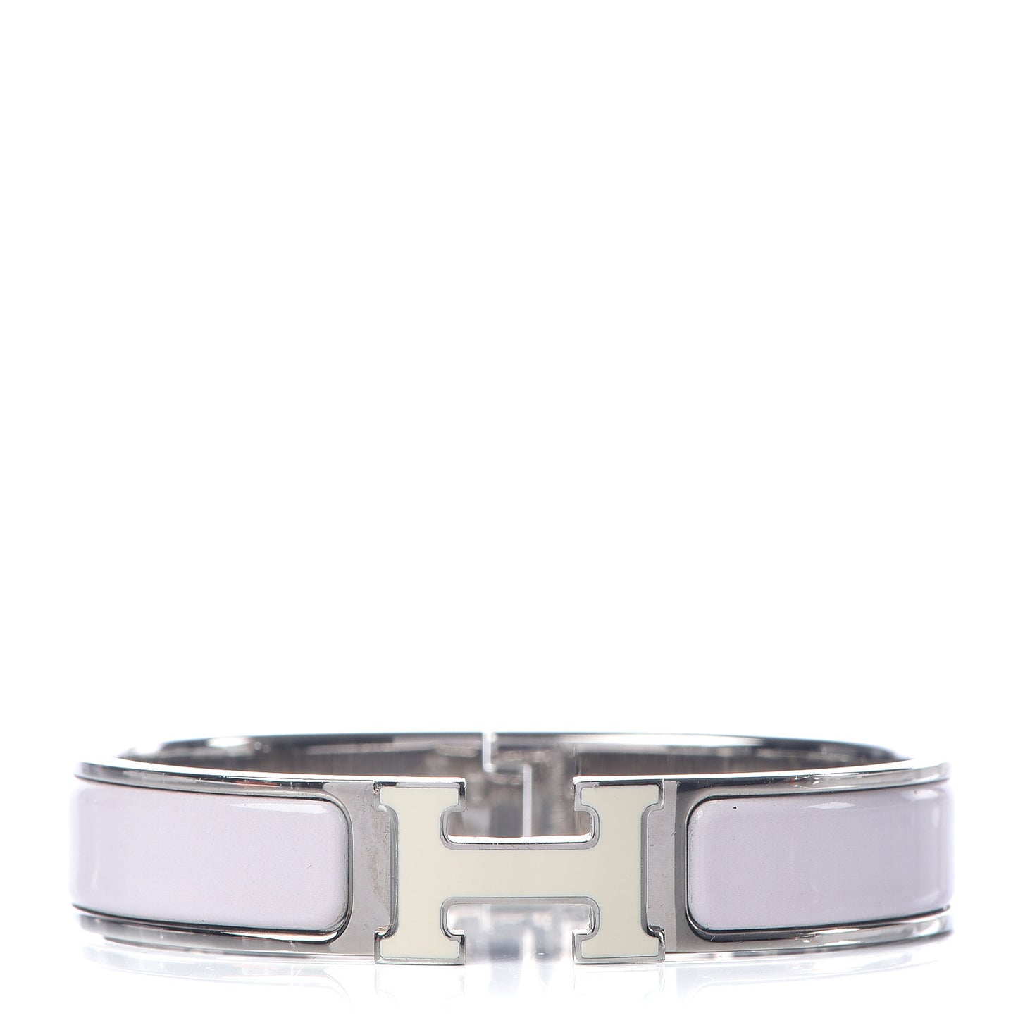 Enamel Narrow Clic Clac H Bracelet PM Rose Nymph White