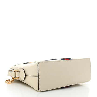 Gucci Textured Dollar Calfskin Web Small Ophidia Dome Shoulder Bag Mystic White 4 of 10