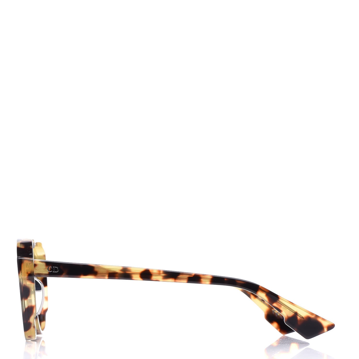 Christian Dior Abstract Square Mirrored Sunglasses Spotted Havana Green 3 of 9