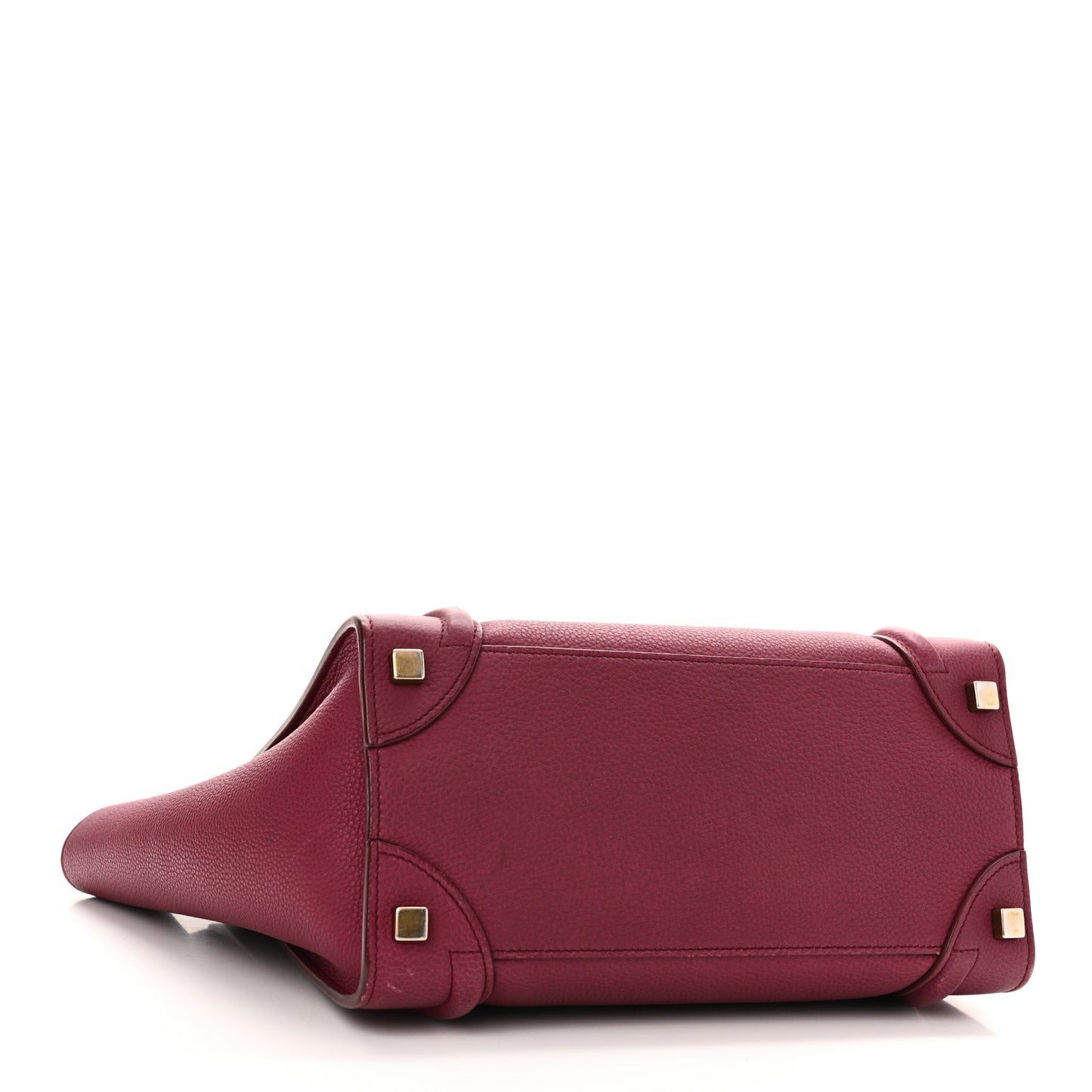 Drummed Calfskin Micro Luggage Plum