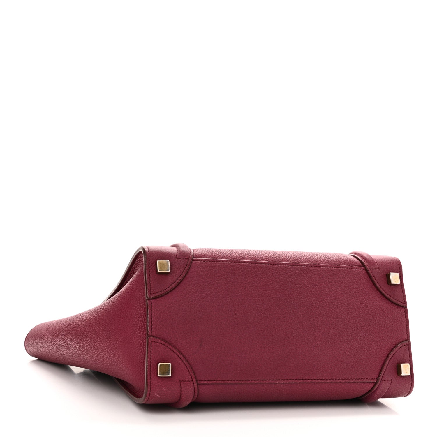 Celine Drummed Calfskin Micro Luggage Plum 4 of 11