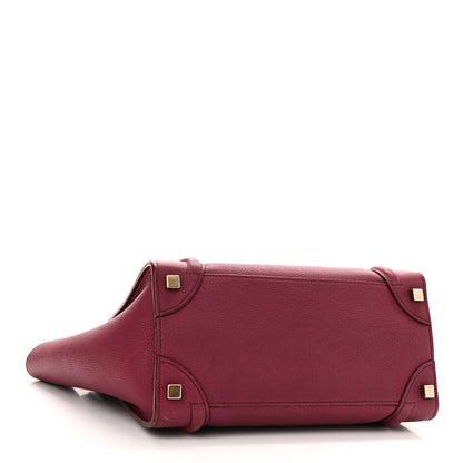 Celine Drummed Calfskin Micro Luggage Plum 4 of 11