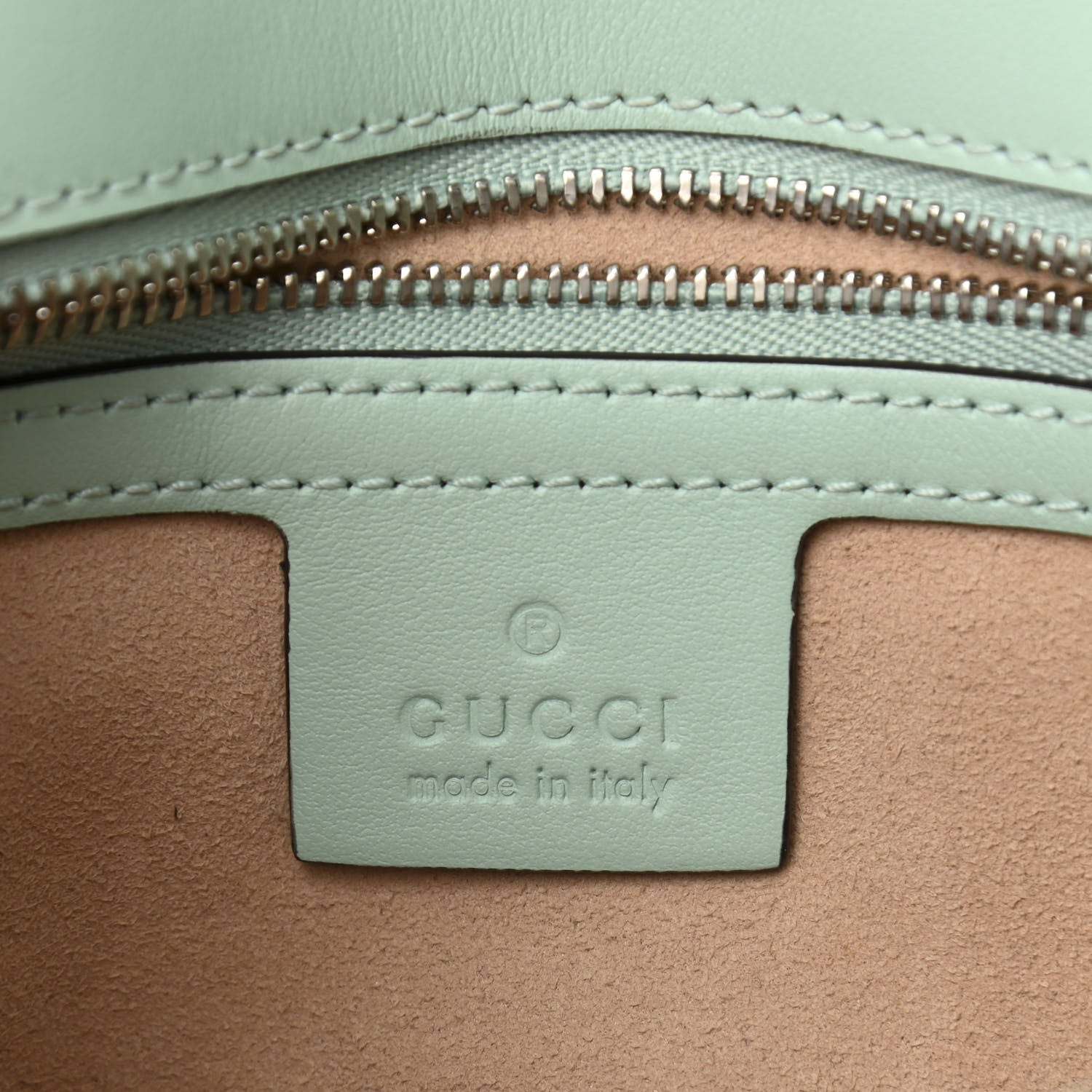 Gucci Calfskin Matelasse Small GG Marmont Shoulder Bag Water Green 6 of 11