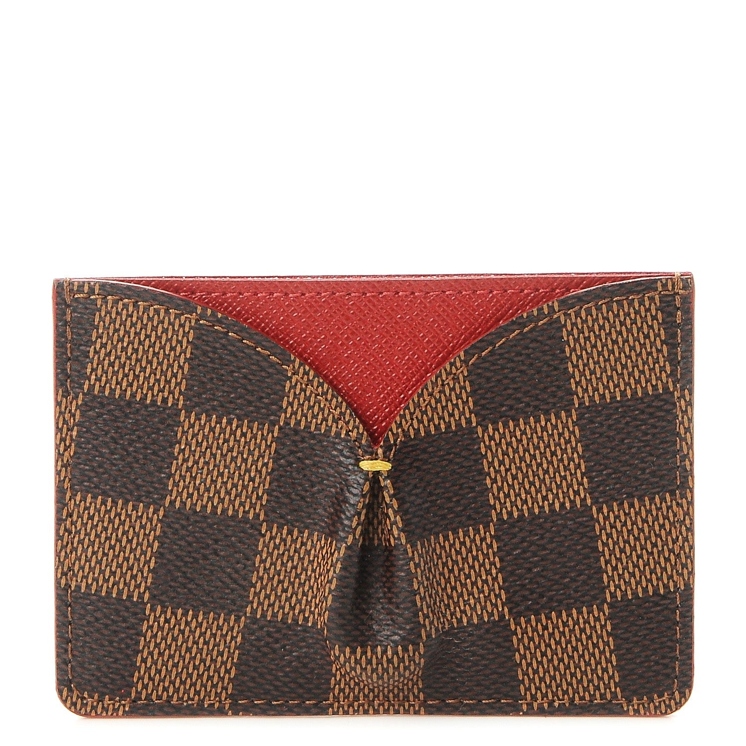 Louis Vuitton Damier Ebene Caissa Card Holder Cherry 1 of 8