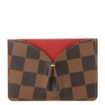 Louis Vuitton Damier Ebene Caissa Card Holder Cherry 1 of 8