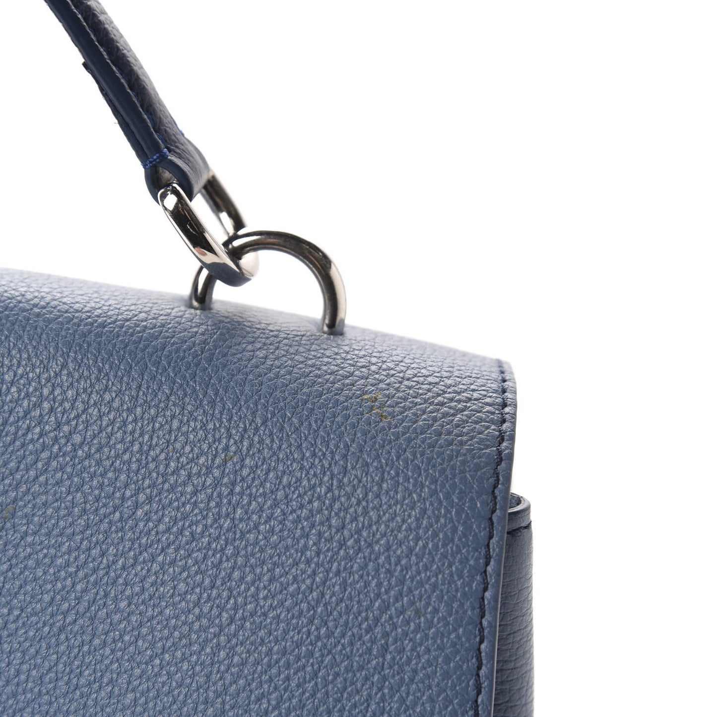 Soft Calfskin My Lockme Top Handle Blue Jean Creme