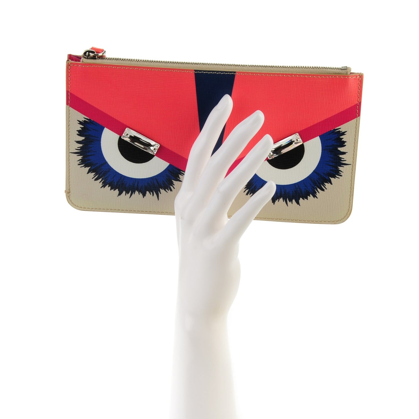 Vitello Elite Crystal Eye Monster Zip Pouch Bellini Multicolor
