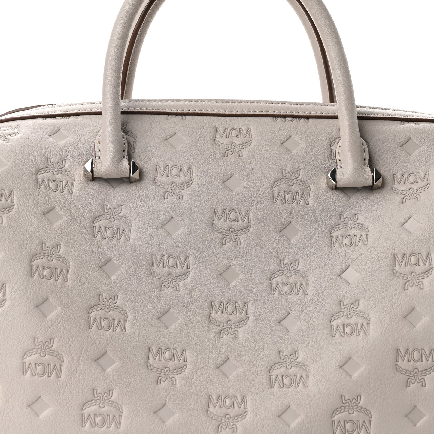Calfskin Ottomar Monogram Essential Boston Bag Dove