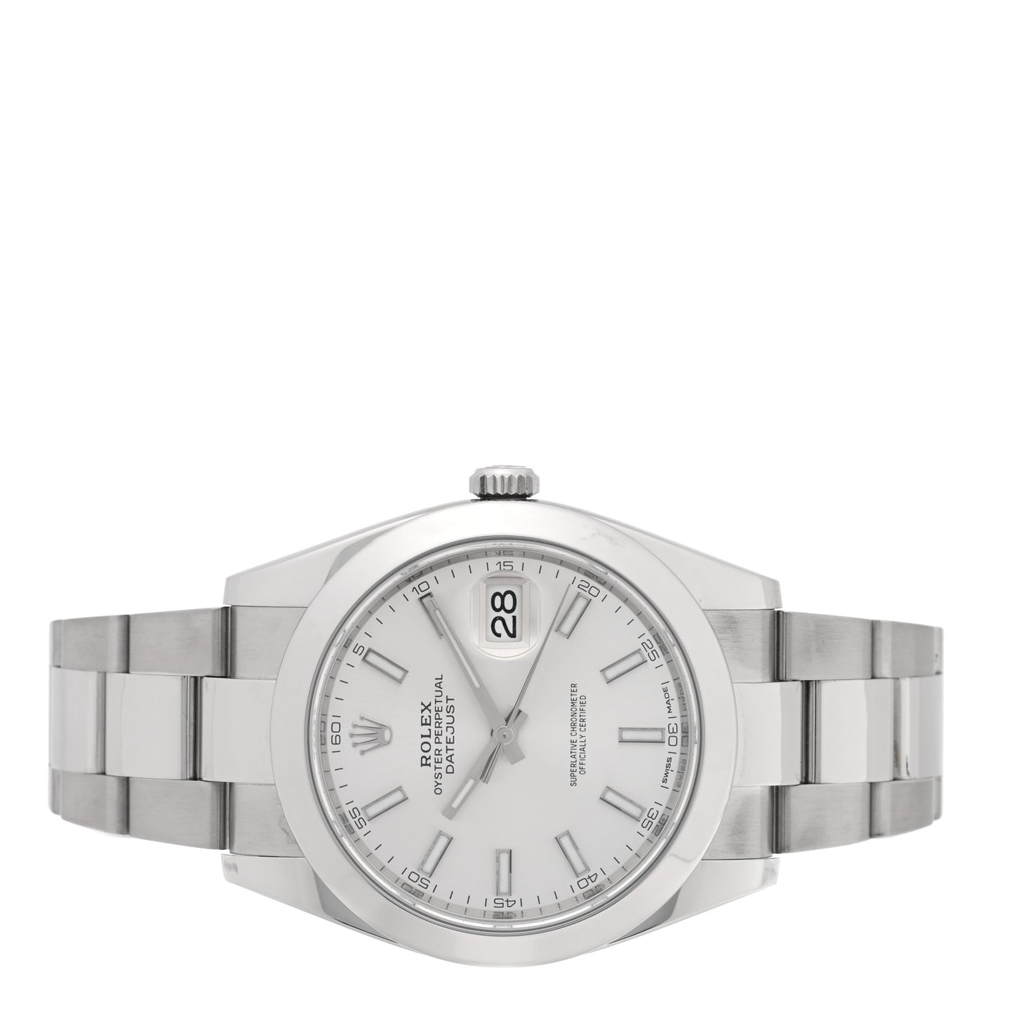 Stainless Steel 41mm Oyster Perpetual Datejust Watch Silver 126300