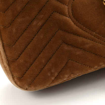 Gucci Velvet Matelasse Small GG Marmont Shoulder Bag Taupe 10 of 10
