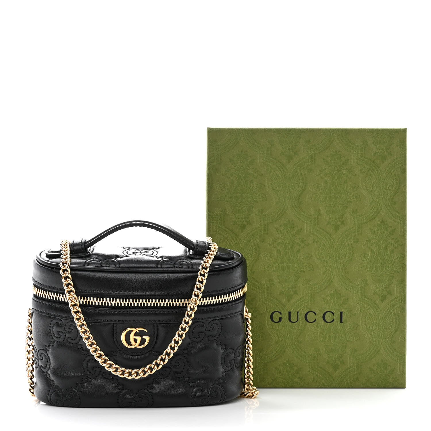 Gucci Calfskin GG Matelasse Mini Top Handle Bag Black 11 of 11