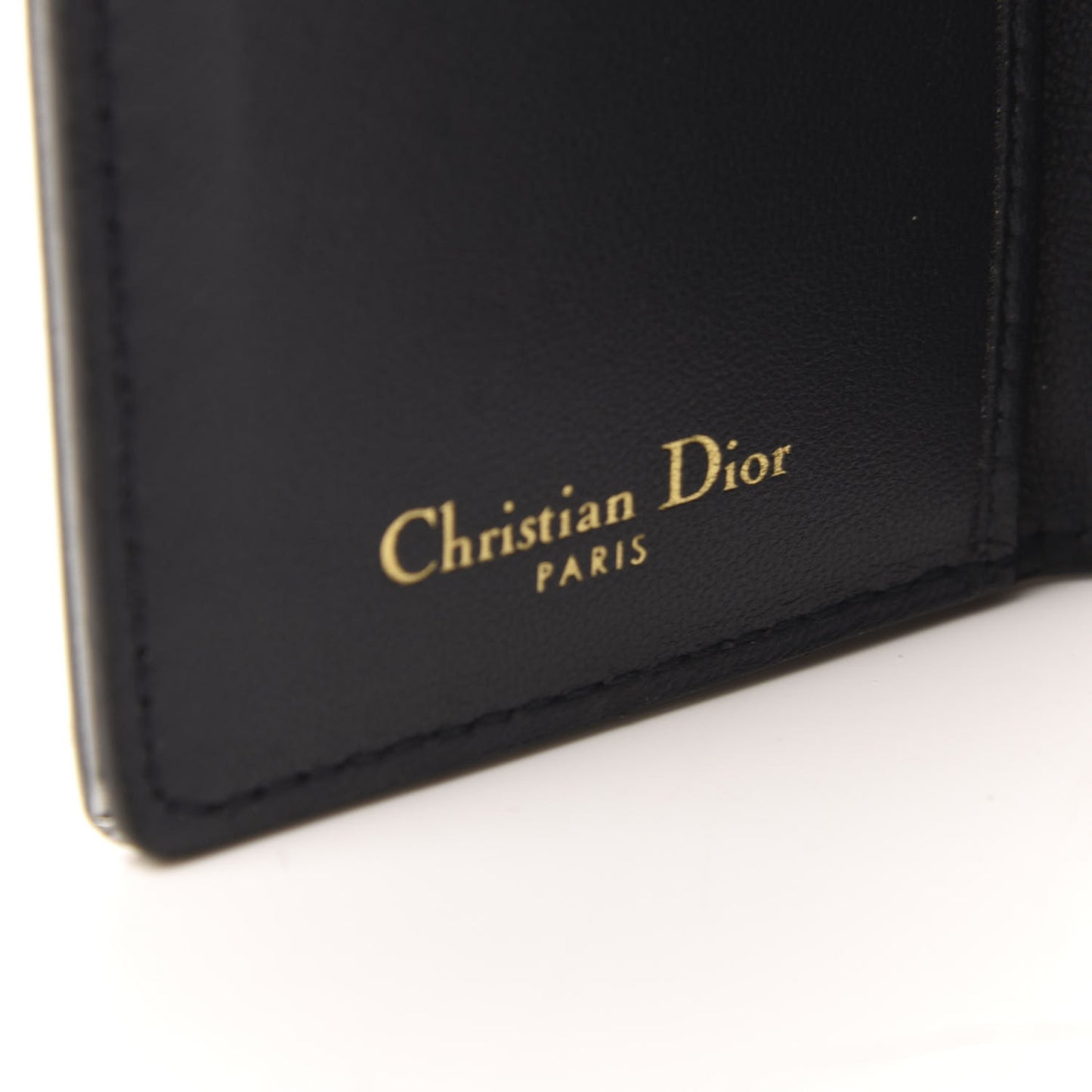 Metallic Patent Micro-Cannage Diorama Elancee Wallet Onyx Silver
