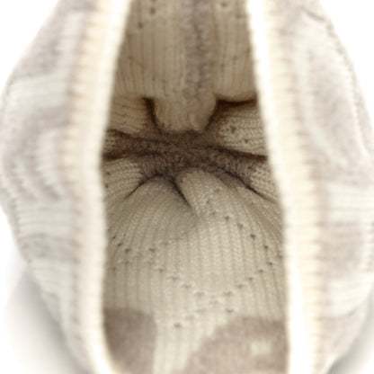 Chanel Cashmere Wool Silk Logo Beanie Hat Beige White 4 of 8