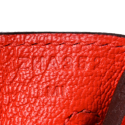 Hermes Taurillon Novillo Verso Birkin 25 Magnolia Rouge Casaque 7 of 11