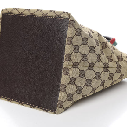 Gucci GG Monogram Small Web Handle Bucket Tote Dark Brown 8 of 9