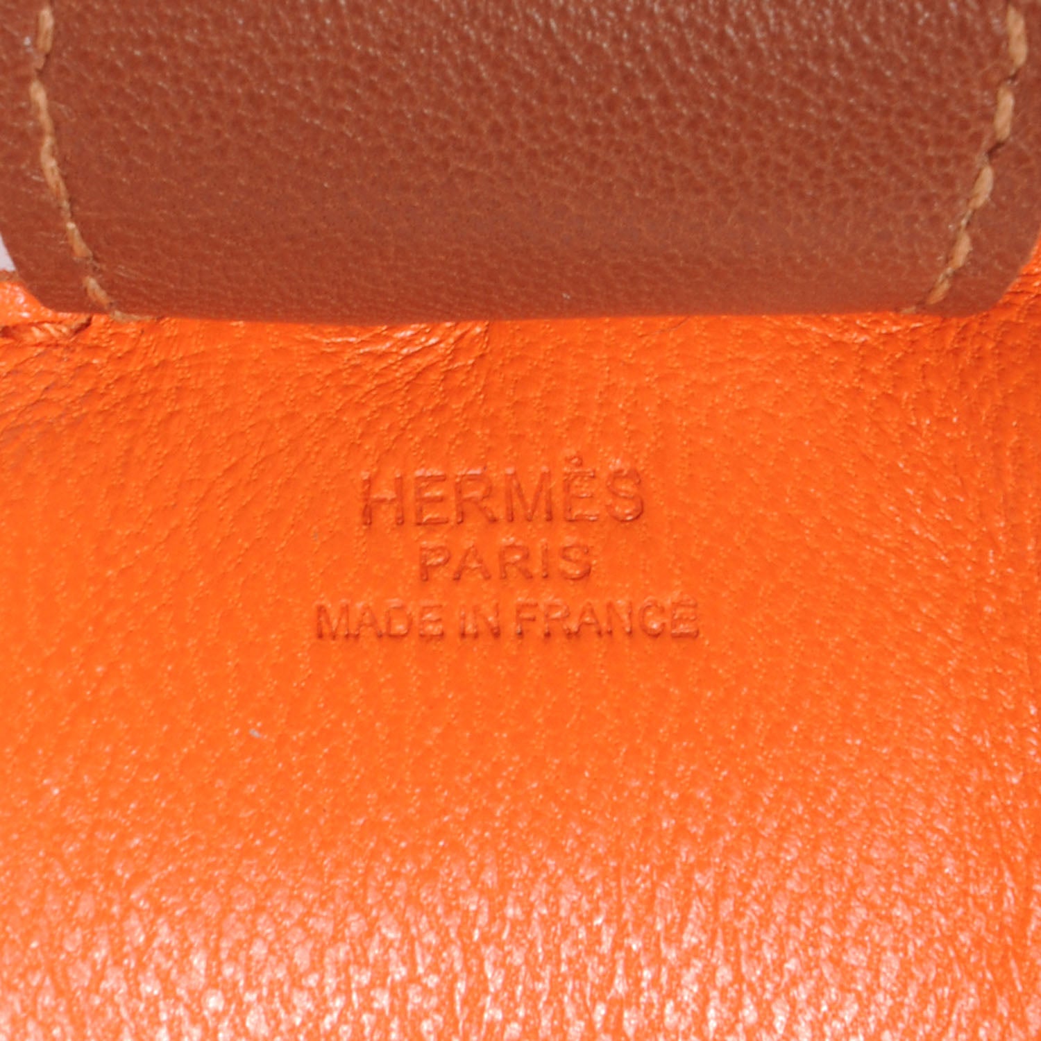 Hermes Milo Lambskin Grigri Rodeo Horse Bag Charm MM Orange 5 of 5