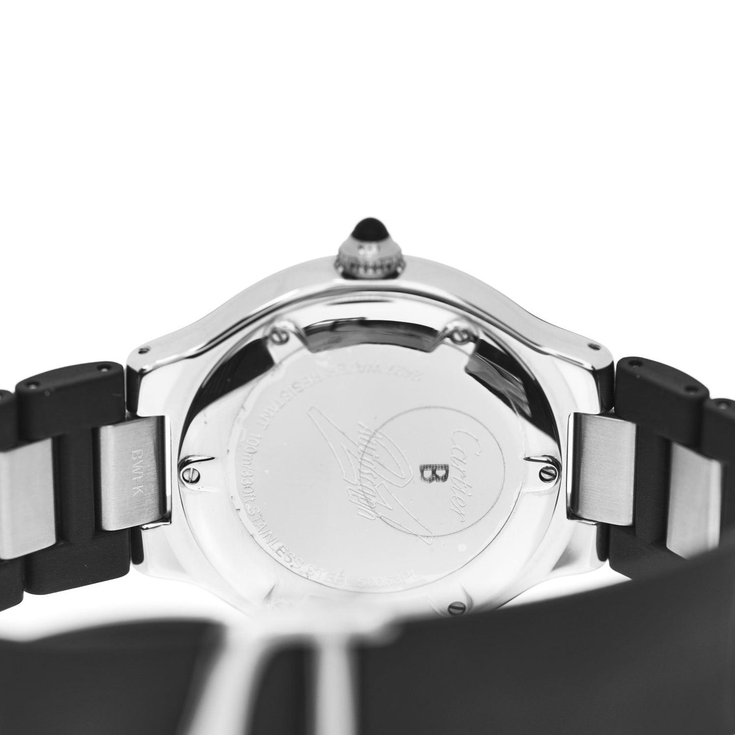 Stainless Steel Rubber 37mm Must de 21 Autoscaph Automatic Watch Black