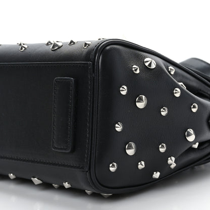 Versace Grained Calfskin Spiked Small La Medusa Top Handle Bag Black 7 of 7