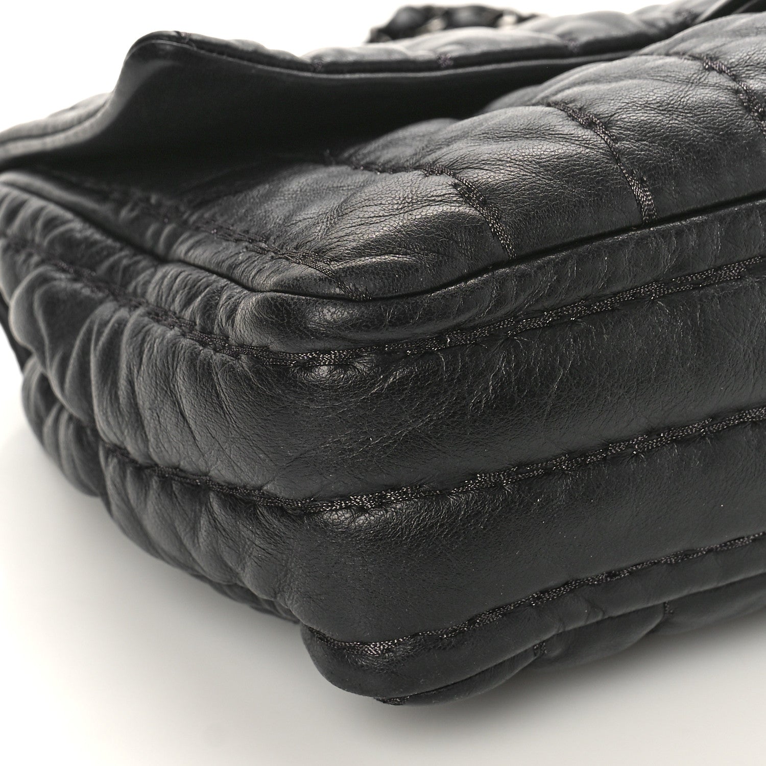 Chanel Lambskin Vertical Stitch Jumbo Single Flap Black 8 of 12
