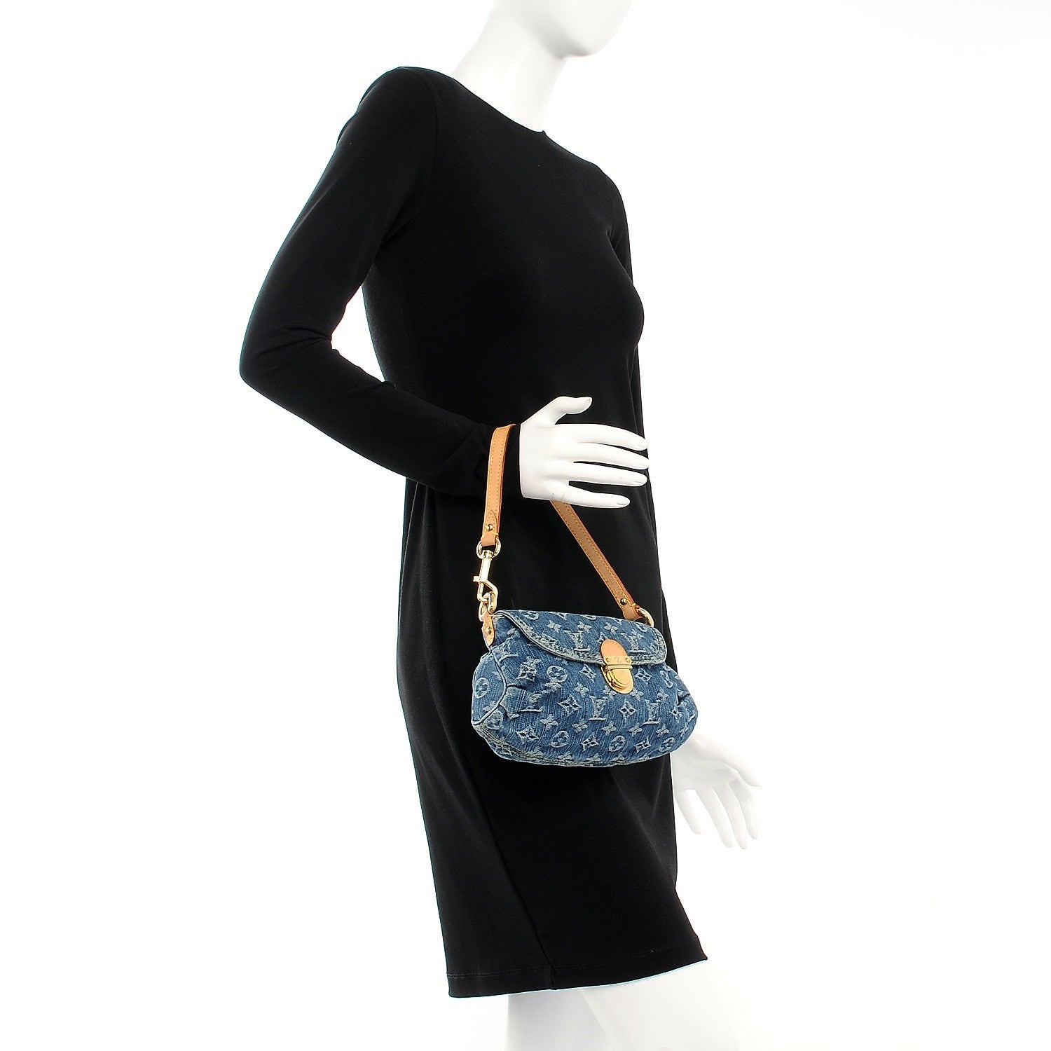 Louis Vuitton Monogram Denim Mini Pleaty Blue 2 of 7