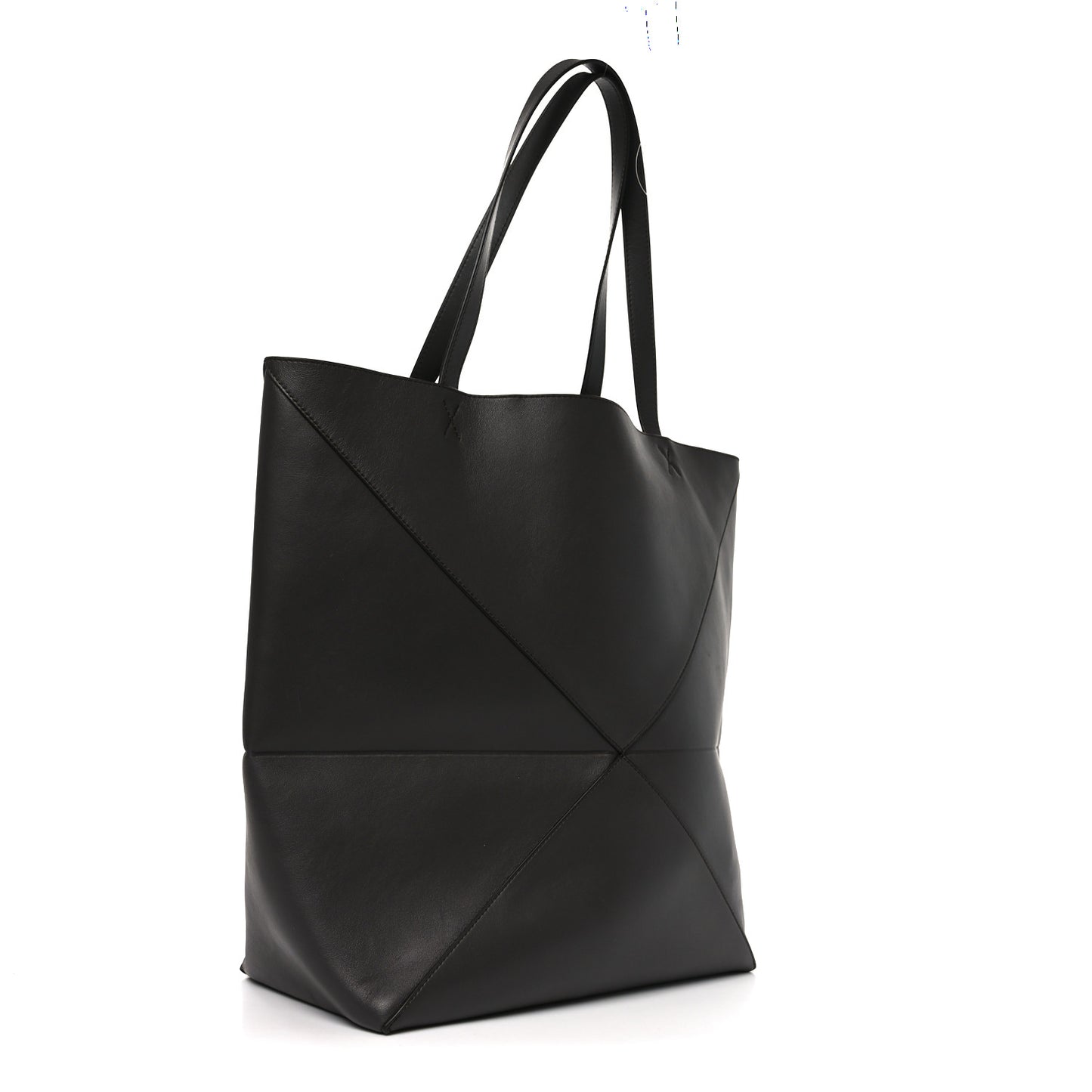 Shiny Calfskin Large Puzzle Fold Tote Dark Grey