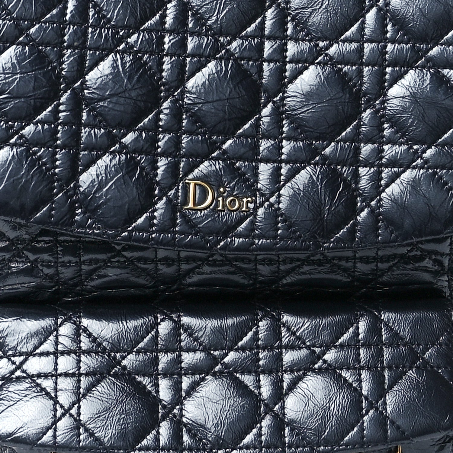 Christian Dior Ceramic Effect Deerskin Cannage Large Stardust Backpack Navy Blue 7 of 10