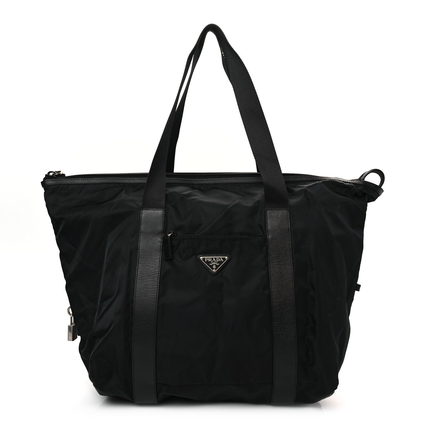 Prada Tessuto Nylon Saffiano Tote Black 1 of 8