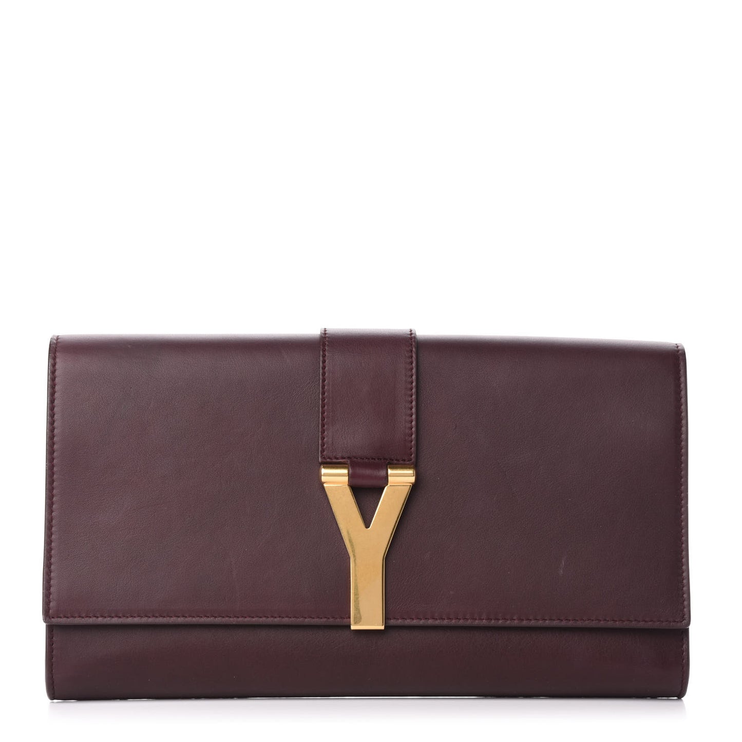 Calfskin Classic Y Ligne Clutch Bordeaux