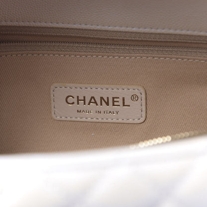 Chanel Iridescent Caviar Quilted Small Coco Handle Flap White 5 of 10