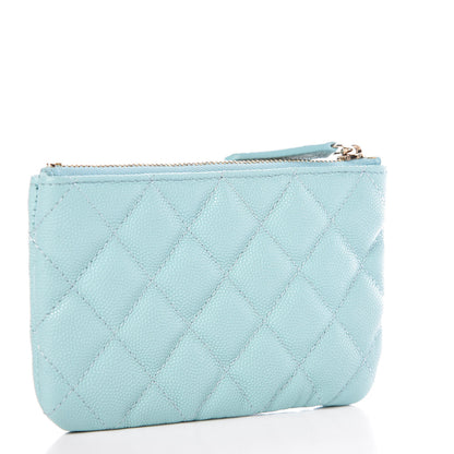 Chanel Caviar Quilted Small Cosmetic Case Light Blue 4 of 11