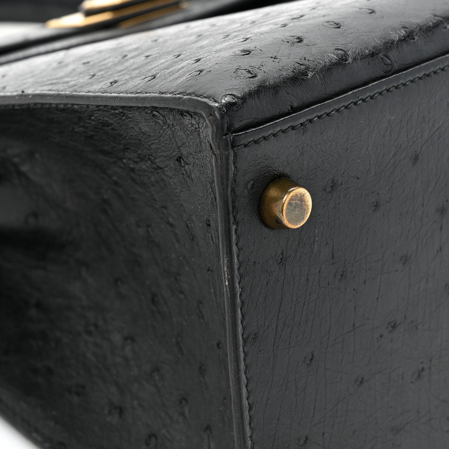 Hermes Ostrich Kelly Sellier 28 Black 12 of 17