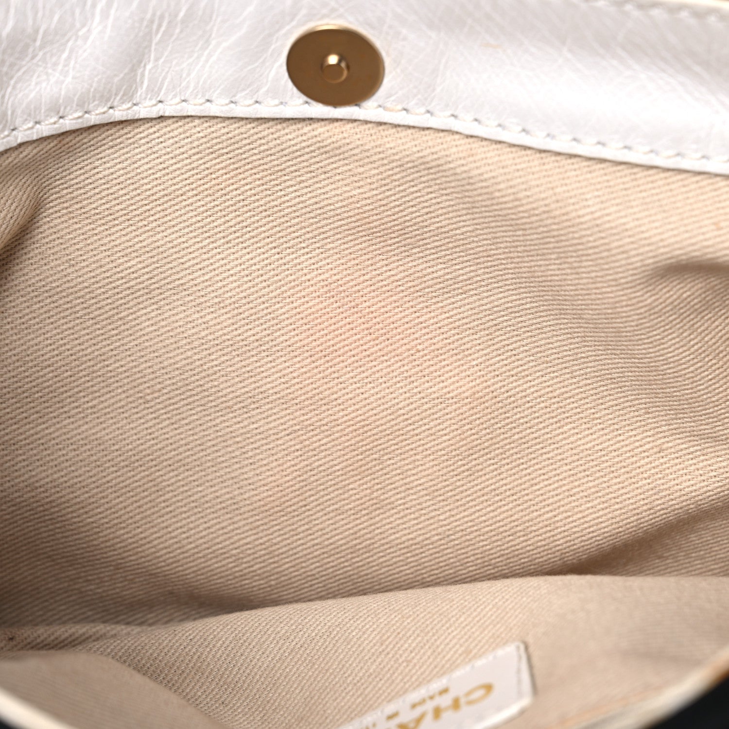 Chanel Lambskin Canvas CC Small Olsen Chain Shoulder Bag White Black 9 of 12