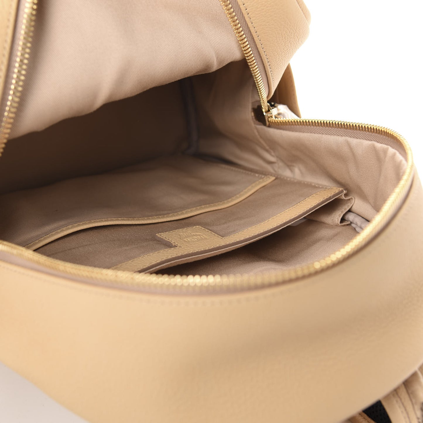 Calfskin Visetos Small Backpack Beige