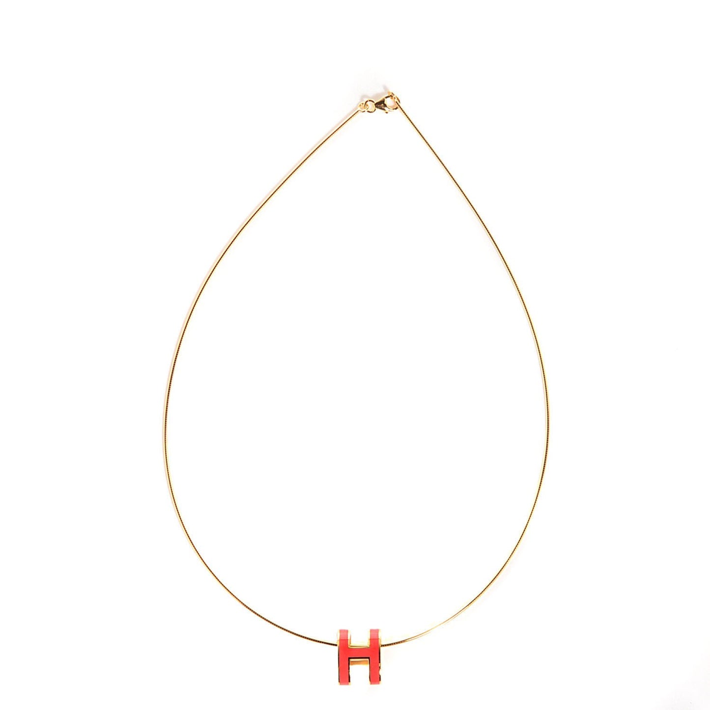 Lacquered Gold Plated Pop H Necklace