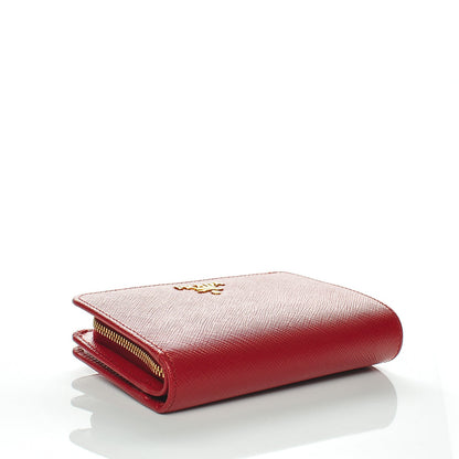 Prada Saffiano Compact Wallet Fuoco 4 of 6