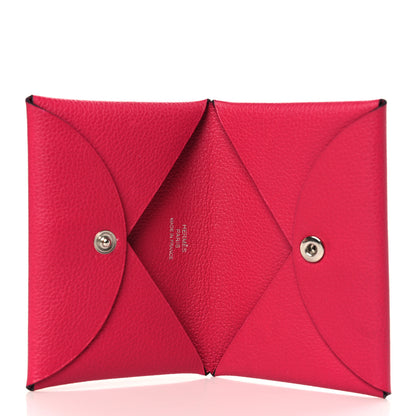 Hermes Evercolor Calvi Card Case FRAMBOISE 5 of 7
