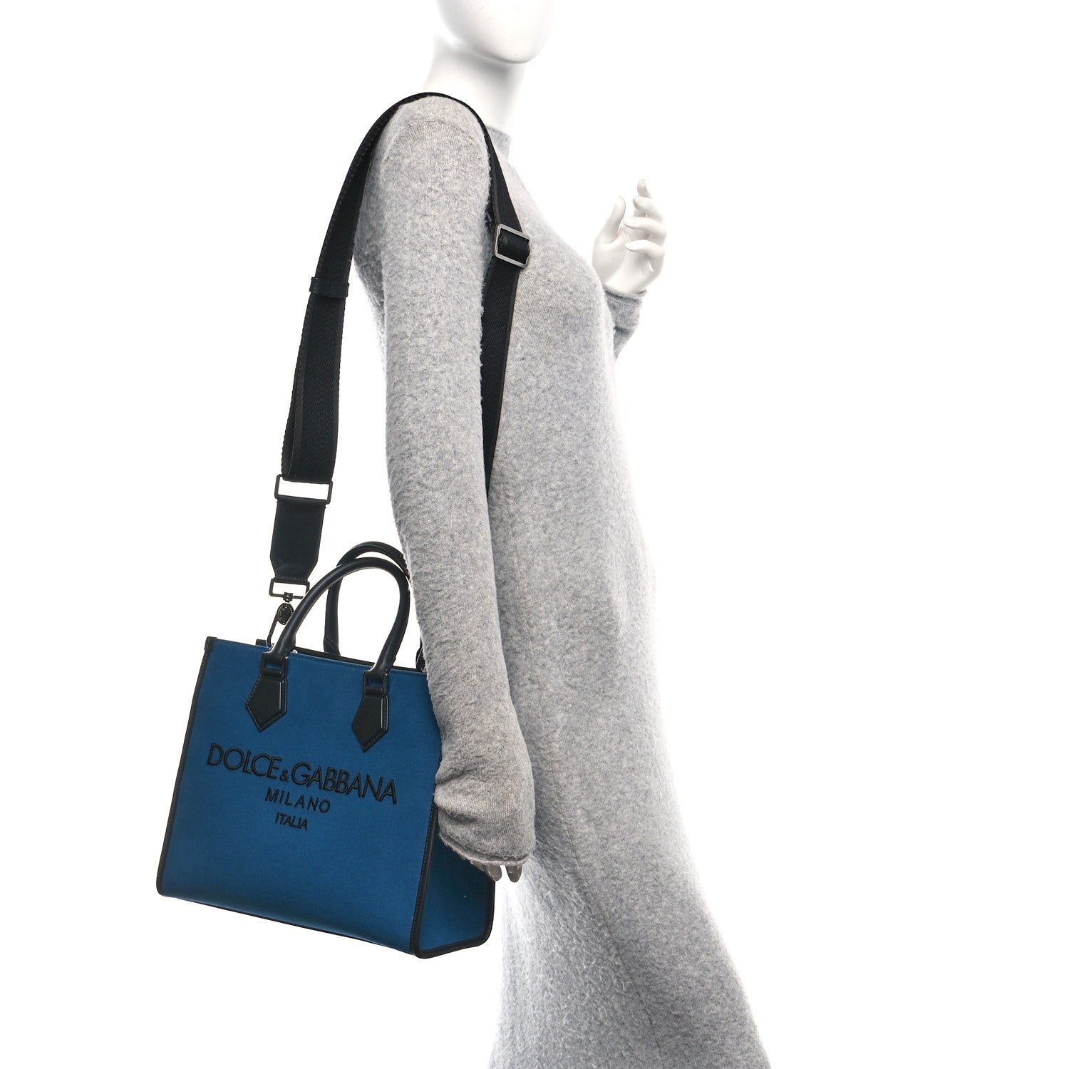 Dolce & Gabbana DOLCE GABBANA Canvas Calfskin Embroidered Logo