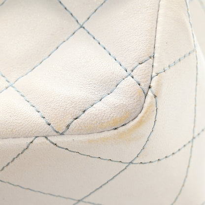 Chanel Perforated Lambskin Quilted Mini Rectangular Flap Light Blue Light Purple White 13 of 15