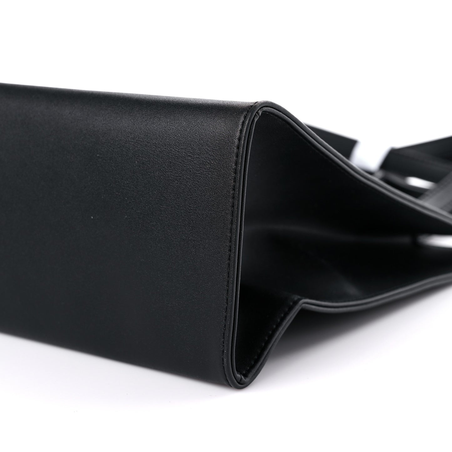 Vegan Leather Medium Shopping Bag Black
