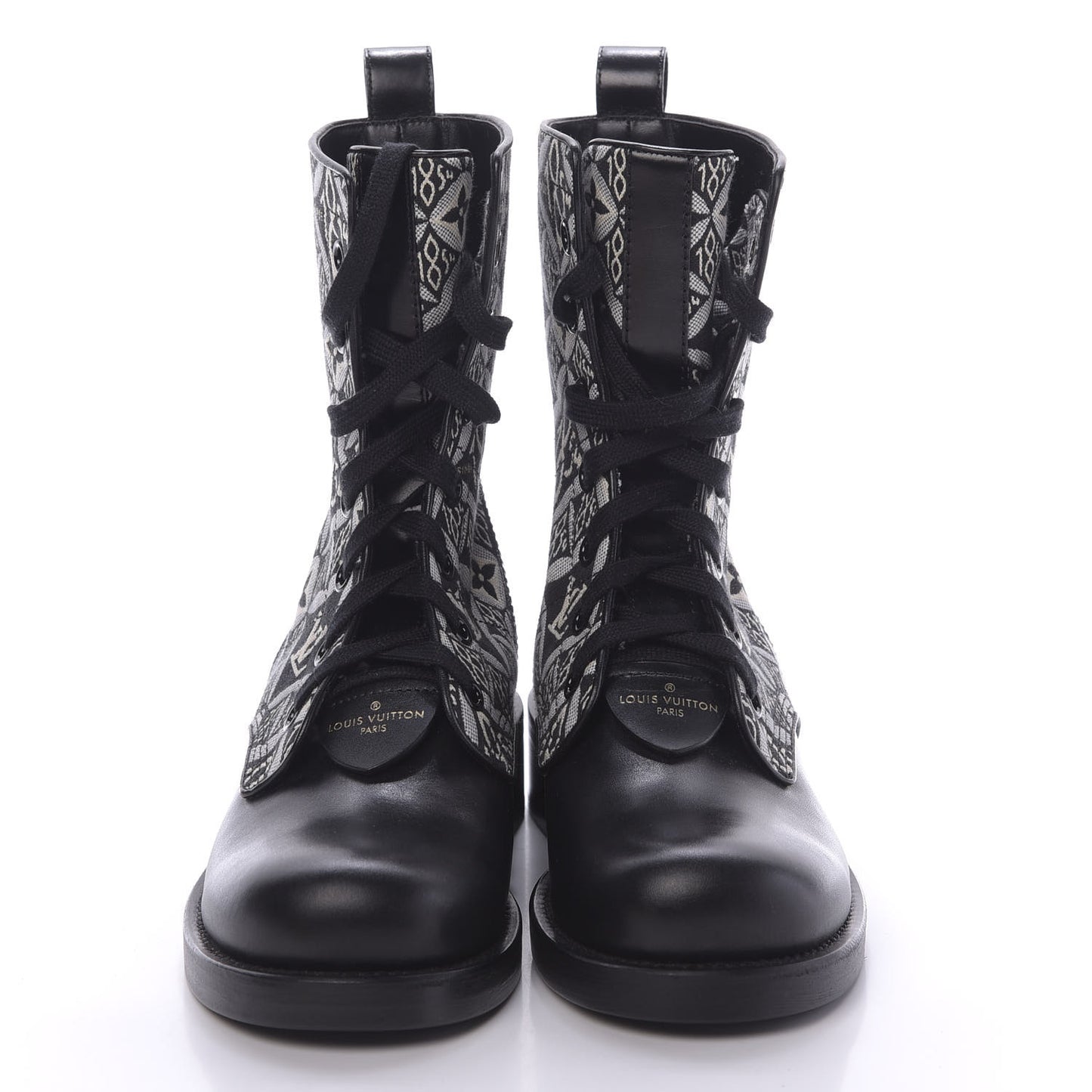 Jacquard Calfskin Since 1854 Metropolis Flat Ranger Boot 38.5 Gray