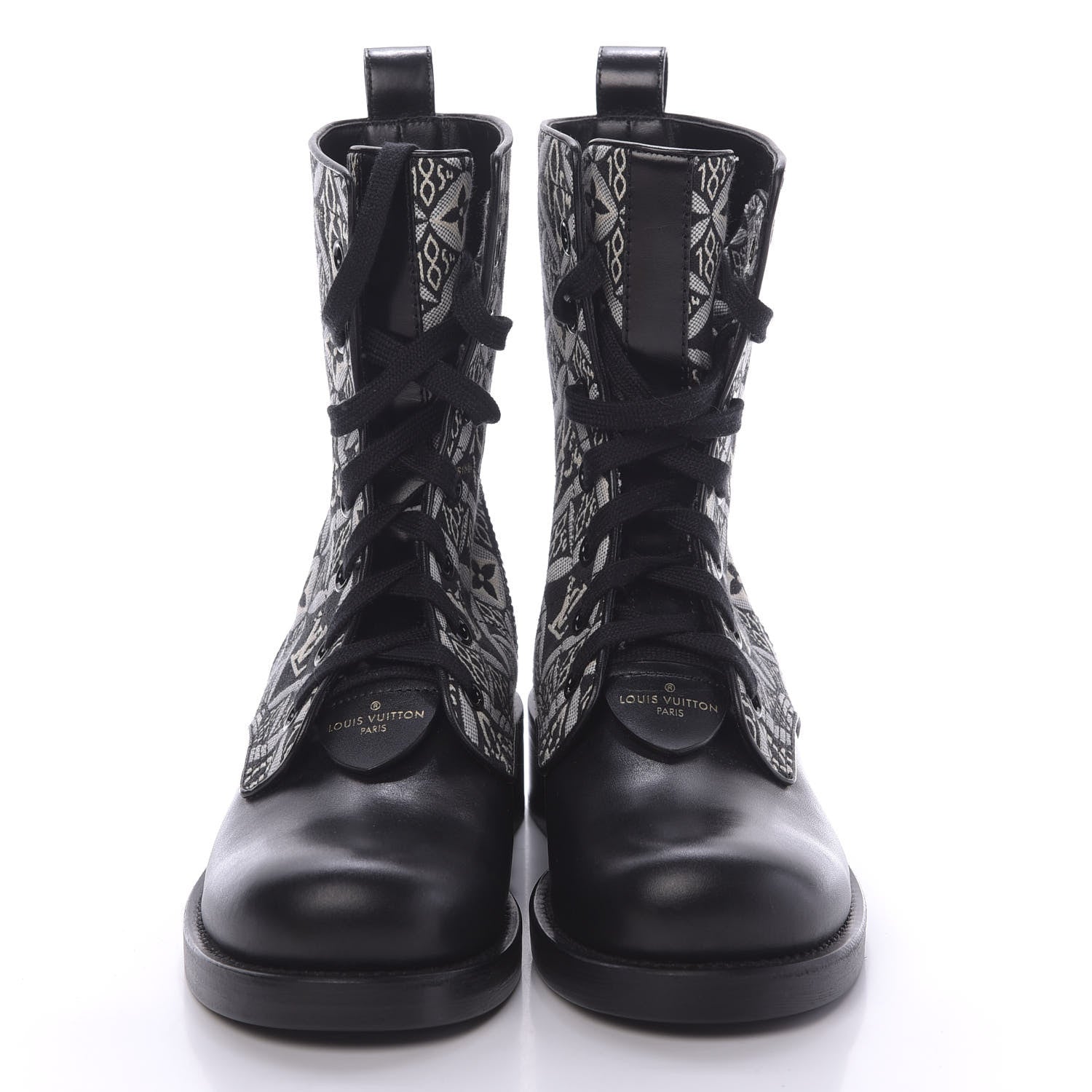 Louis Vuitton Jacquard Calfskin Since 1854 Metropolis Flat Ranger Boot 38.5 Gray 2 of 9