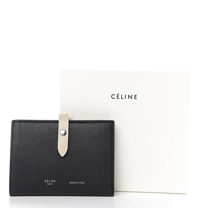 Celine Grained Calfskin Medium Multifunction Strap Wallet Black Chalk 7 of 7