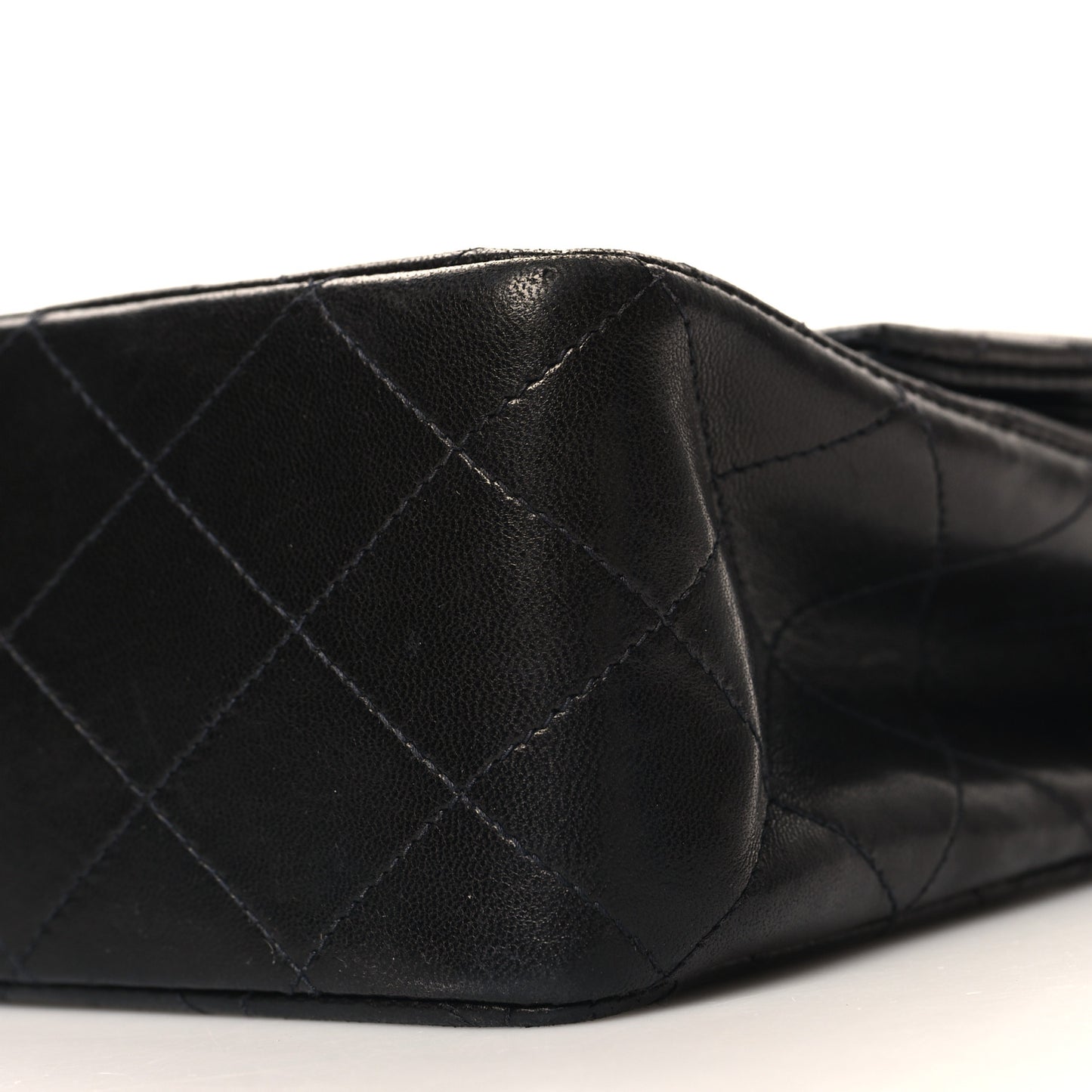 Lambskin Quilted Medium Double Flap Black