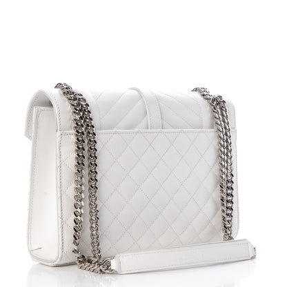 Saint Laurent Grain De Poudre Textured Mixed Matelasse Medium Triquilt Monogram Satchel Porcellana 4 of 9